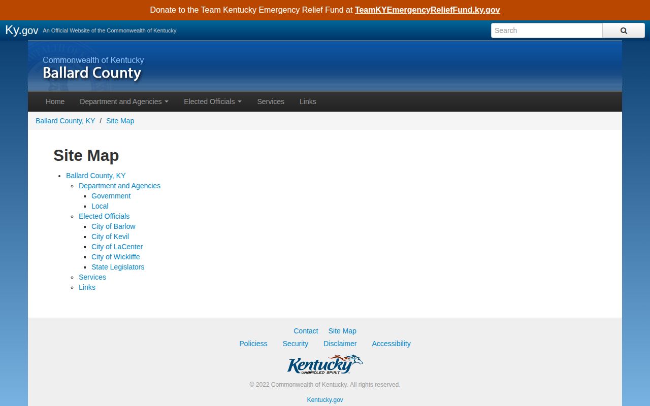 Ballard County official sitemap checked for jail roster and busted mugshot records